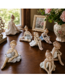 Bomboniera offerta ballerine in resina e porcellana
